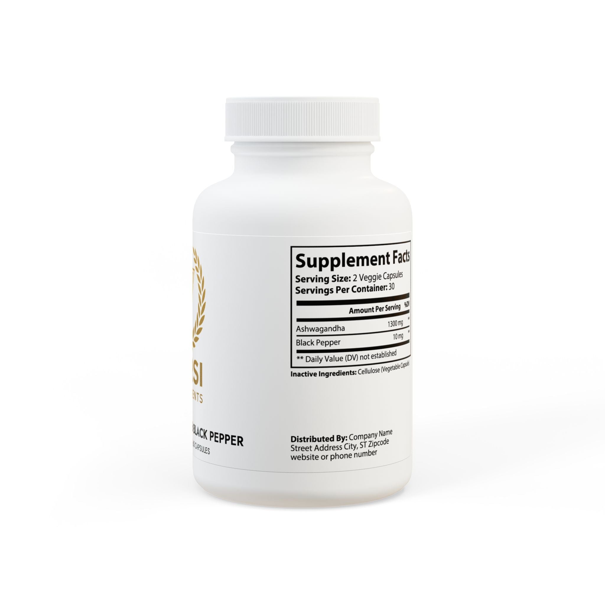 VXRSI Ashwagandha + Black Pepper Adaptogen (60 Capsules)